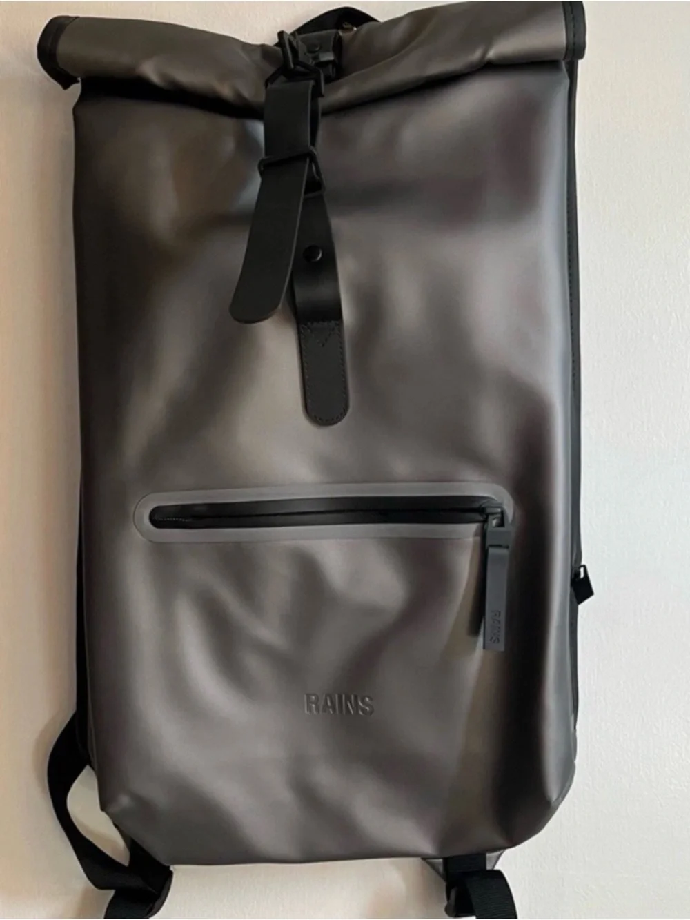 Men's Rains Black Roll-Top Waterproof Backpack New